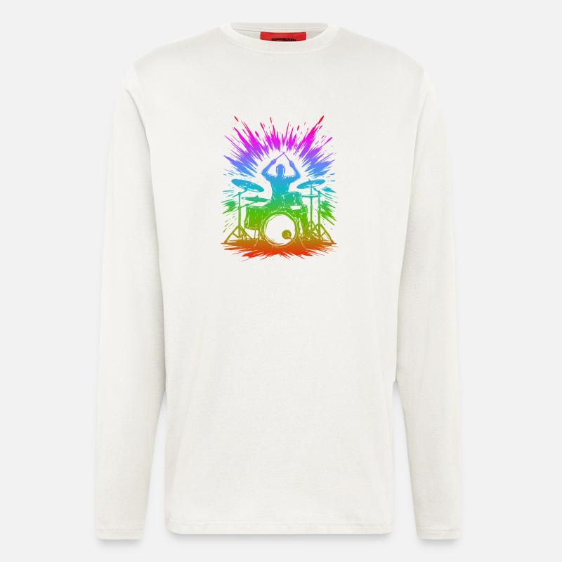 Rainbow Drum Splash - Longsleeve - made by SPREAD  - OFF WHITE