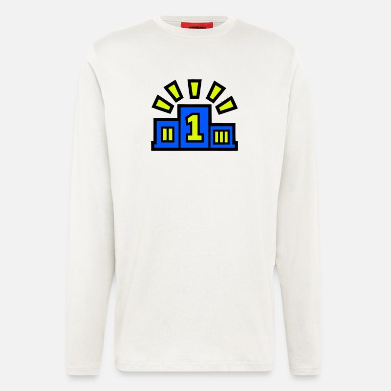 Sieger Podest Platz 1 Champion - Langarmshirt - made by SPREAD - OFF WHITE