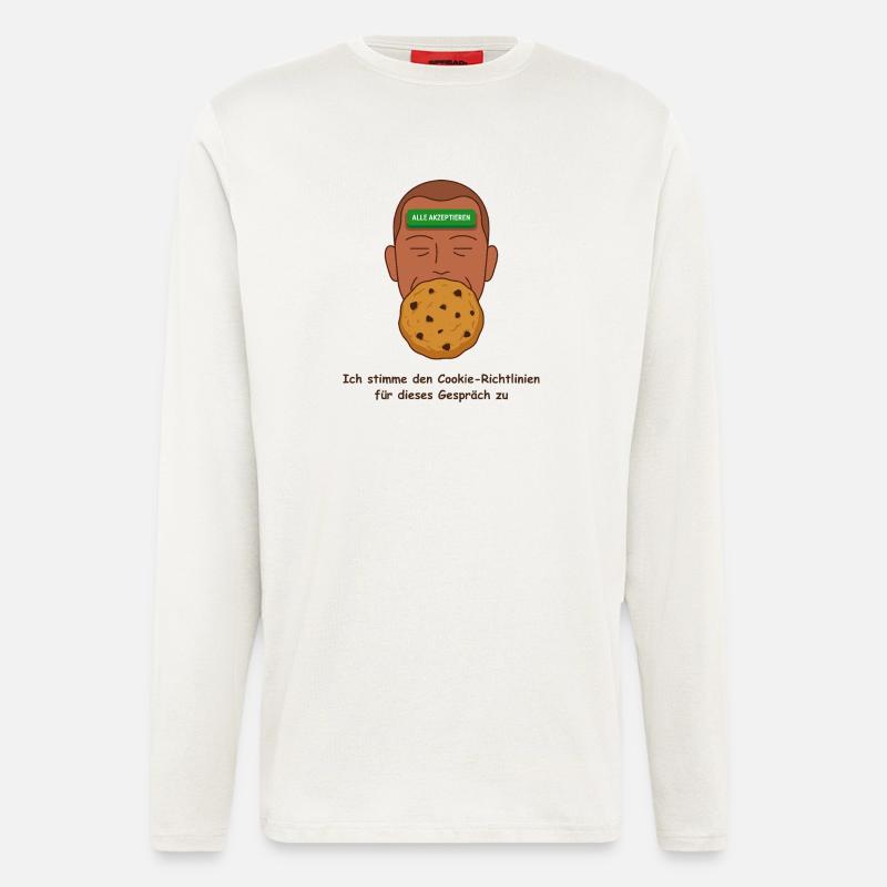 Datenschutz Cookie, Richtlinien Ironie - Langarmshirt - made by SPREAD  - OFF WHITE