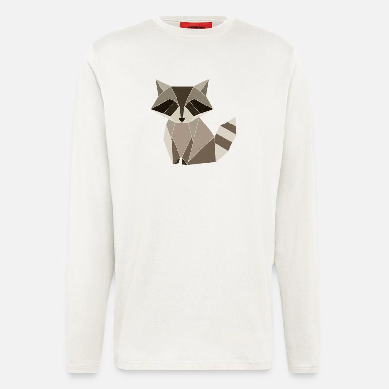 Waschbär Polygon Geometrie Design  - Langarmshirt - made by SPREAD  - OFF WHITE
