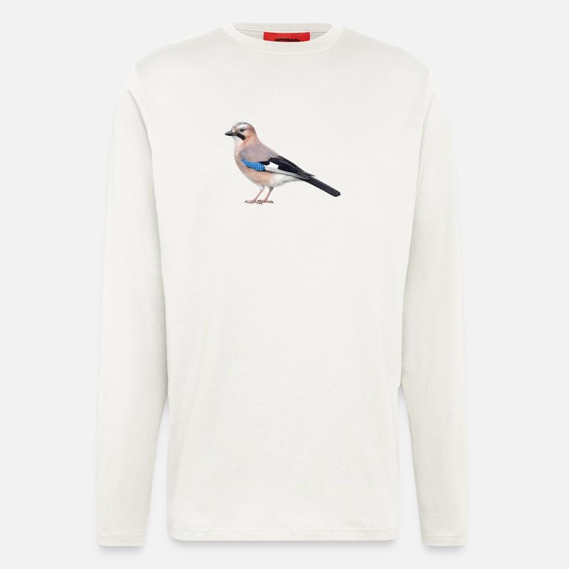 Realistischer Eichelhäher - Langarmshirt - made by SPREAD  - OFF WHITE