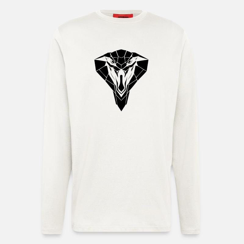 Style Cobra – Danger & Élégance - Manches longues bio décontracté fabriqué en UE - OFF WHITE