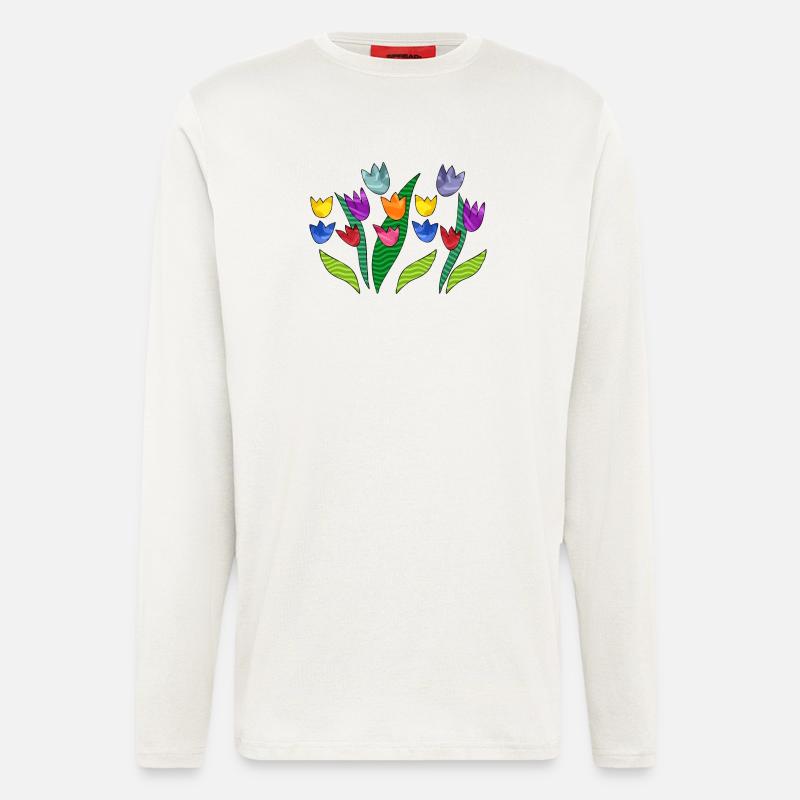 Blumen - Langarmshirt - made by SPREAD  - OFF WHITE