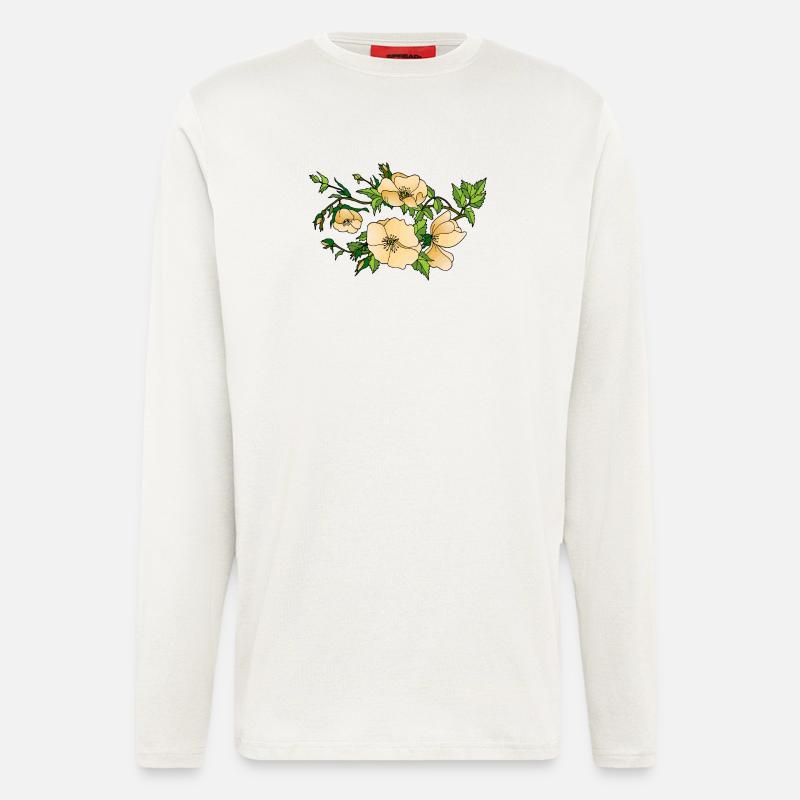 Fleur - Manches longues bio décontracté fabriqué en UE - OFF WHITE