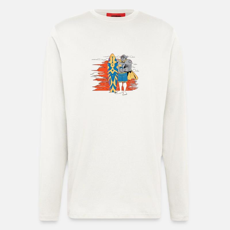 Surfer Knight in the Setting Sun - Longsleeve - made by SPREAD - OFF WHITE