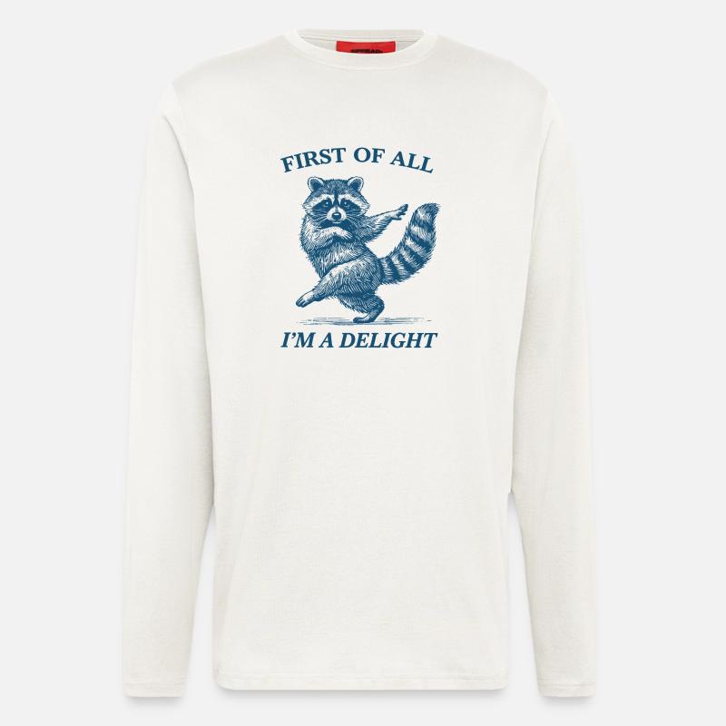 Zunächst einmal bin ich ein Delight-Waschbär - Langarmshirt - made by SPREAD  - OFF WHITE