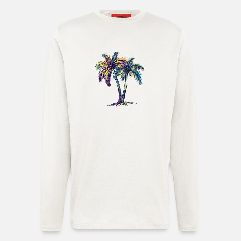 Rainbow Palm Trees Tropical Dream - Longsleeve - made by SPREAD  - OFF WHITE