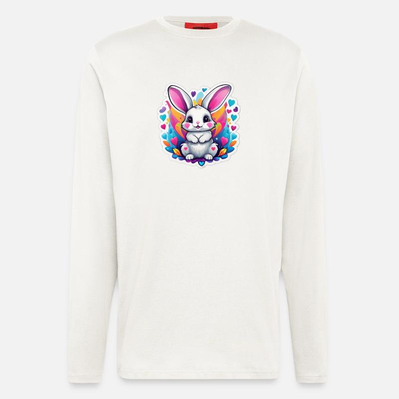 Bezaubernder Regenbogenhase - Langarmshirt - made by SPREAD - OFF WHITE