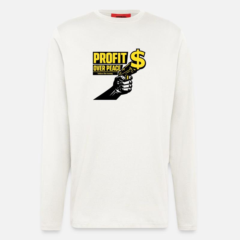 Profit Over Peace Satire - Longsleeve - made by SPREAD  - OFF WHITE