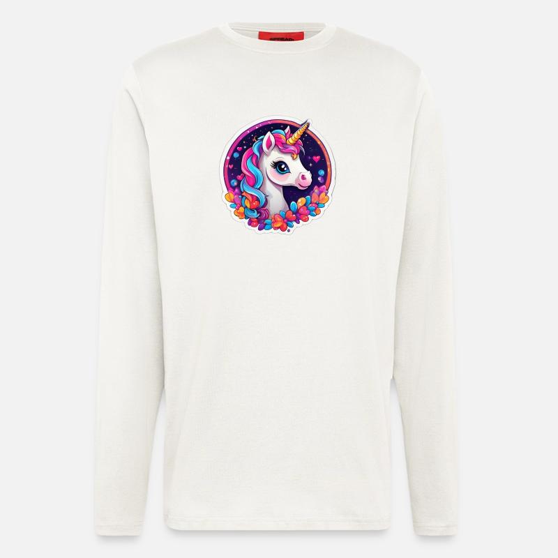 Sternenregenbogen-Einhorn - Langarmshirt - made by SPREAD  - OFF WHITE