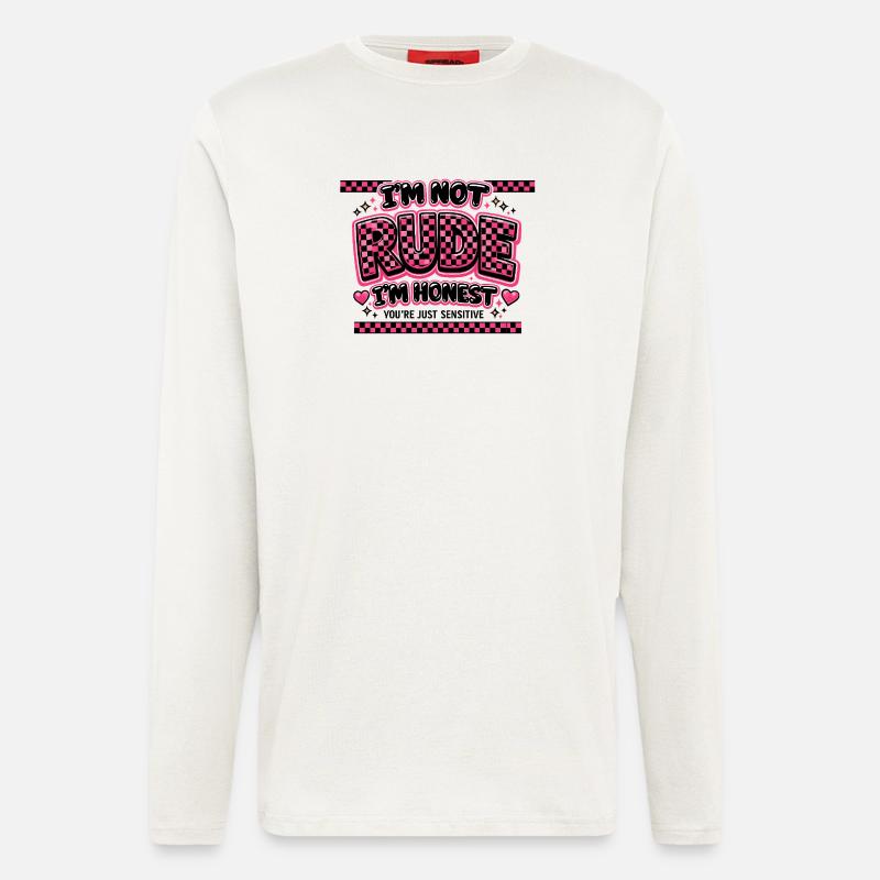 I'm honest, not unfriendly sarcasm - Longsleeve - made by SPREAD  - OFF WHITE