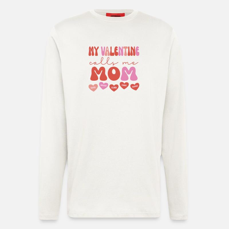 Mein Valentin nennt mich Mama - Langarmshirt - made by SPREAD  - OFF WHITE