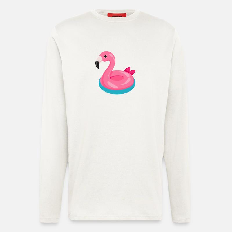 Flamingo Pool Float - Longsleeve - made by SPREAD  - OFF WHITE