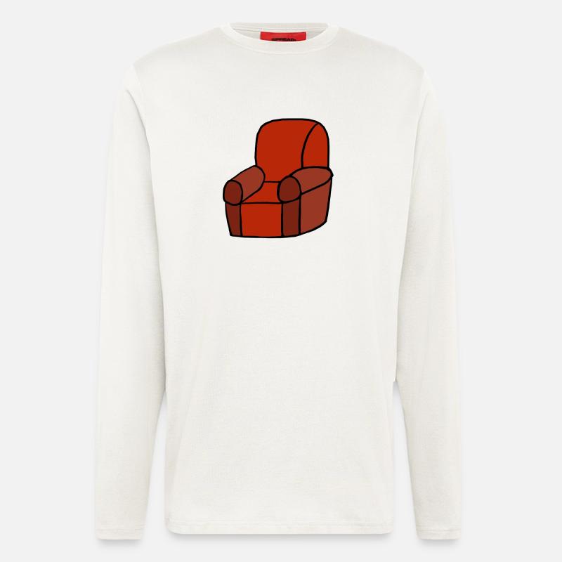 Roter Lounge-Sessel Silhouette - Langarmshirt - made by SPREAD  - OFF WHITE