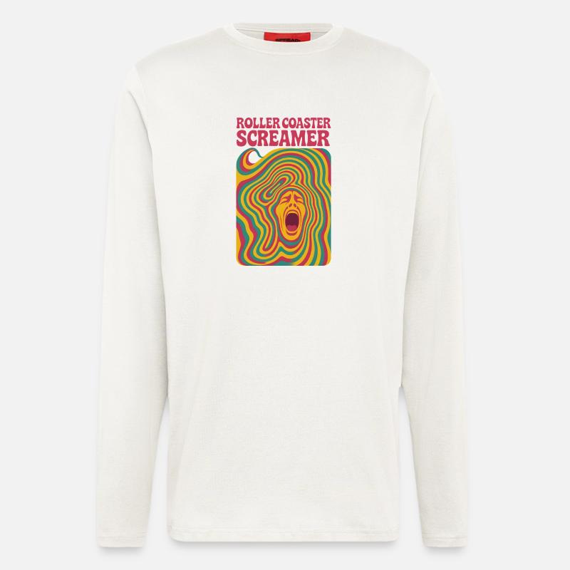 Achterbahn Schreihals | Freizeitpark - Langarmshirt - made by SPREAD  - OFF WHITE