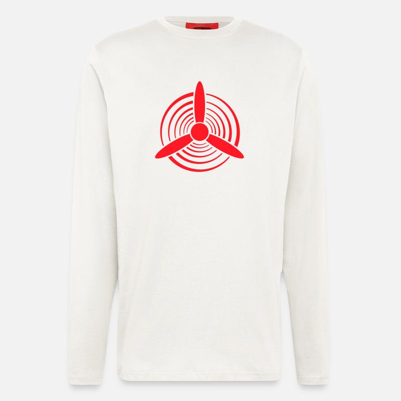 Roter Propeller - Langarmshirt - made by SPREAD  - OFF WHITE