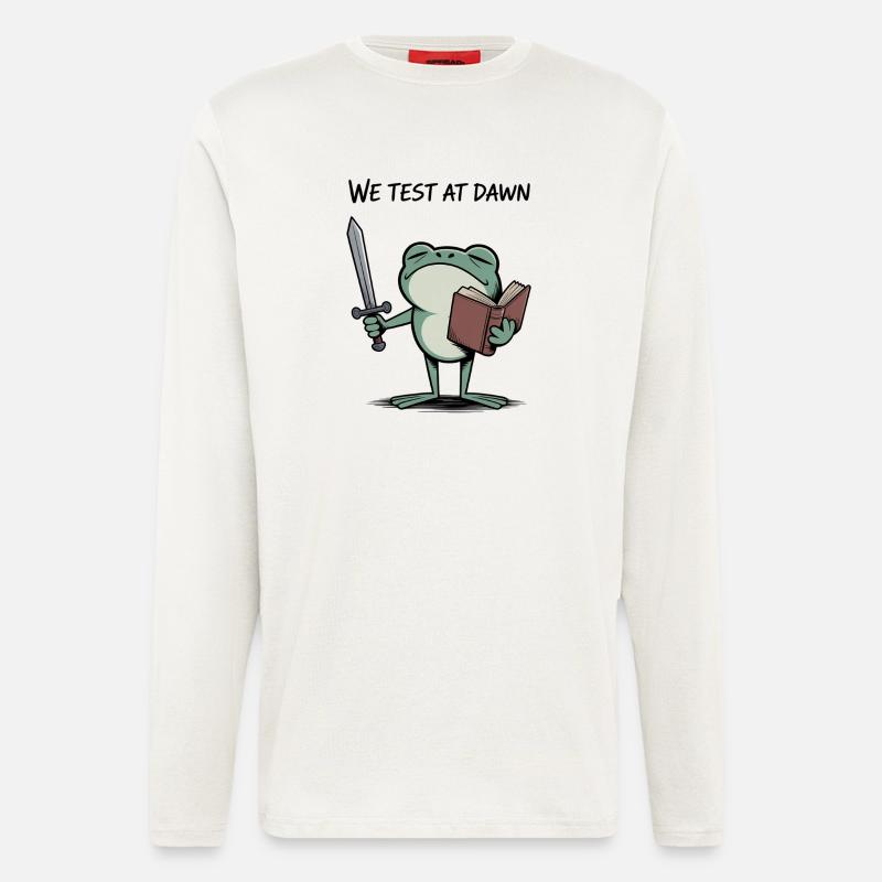 Froschritter im Morgengrauen - Langarmshirt - made by SPREAD - OFF WHITE