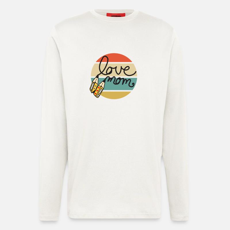 Avec amour maman - Manches longues bio décontracté fabriqué en UE - OFF WHITE
