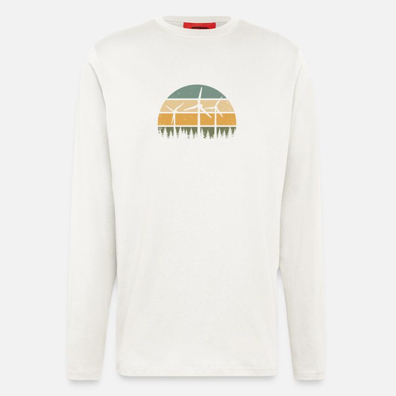 Windkraft Windrad Windenergie Windräder - Langarmshirt - made by SPREAD  - OFF WHITE