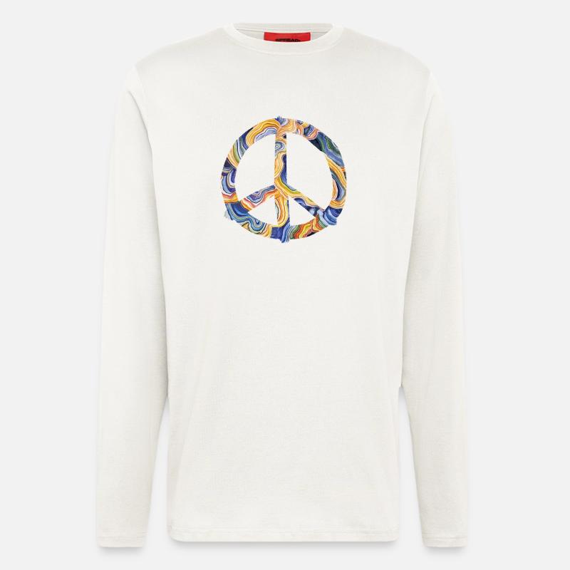 Rainbow Peace Symbol - Longsleeve - made by SPREAD  - OFF WHITE