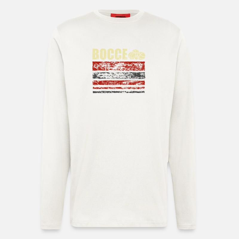 Bocce Petanque Boule Boulespieler - Langarmshirt - made by SPREAD  - OFF WHITE