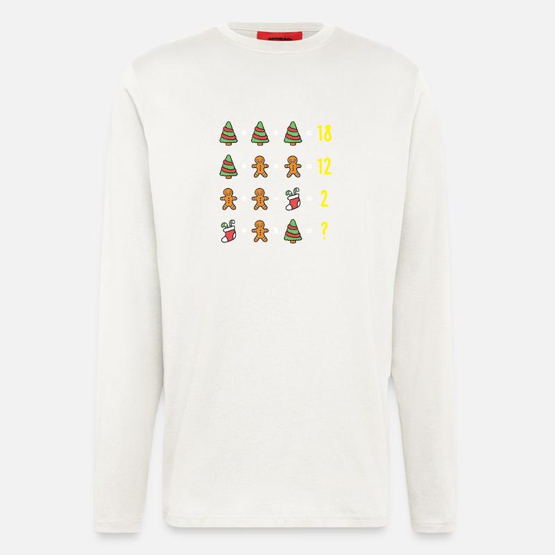 Christmas Puzzle Math Christmas Funny Saying - Longsleeve - made by SPREAD  - OFF WHITE