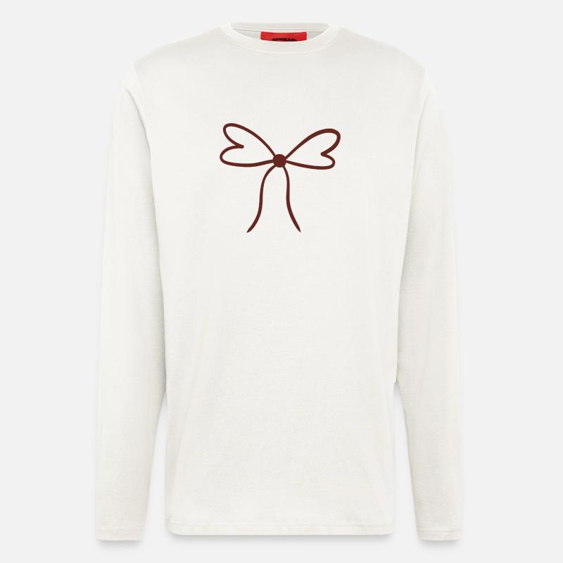 Handdrawn Ribbon Bow Illustration - Longsleeve - made by SPREAD - OFF WHITE
