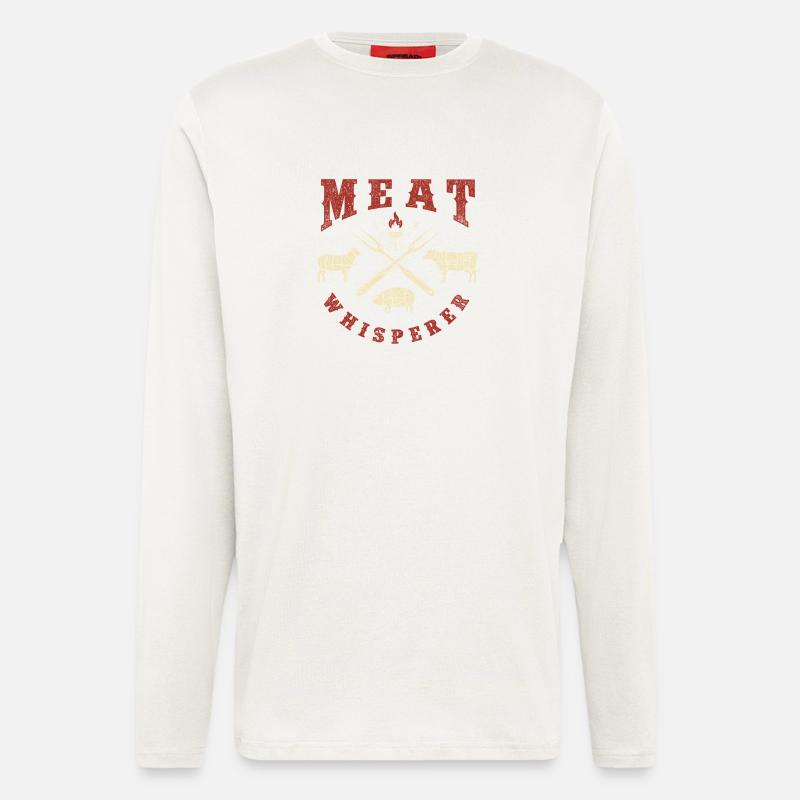 Meat Whisperer BBQ Pitmaster Humor - Longsleeve - made by SPREAD  - OFF WHITE