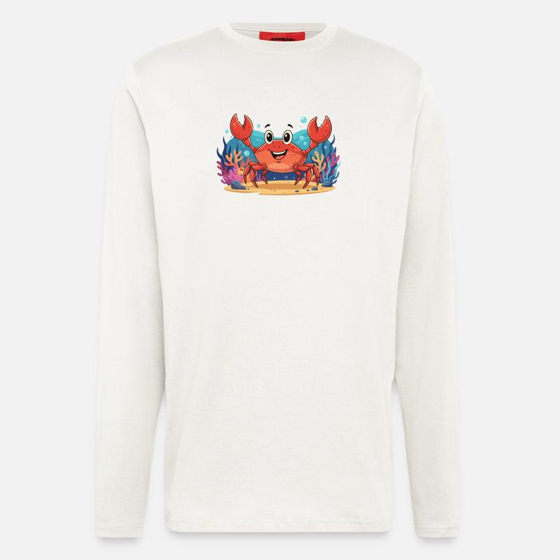 Cheerful underwater crab - Longsleeve - made by SPREAD  - OFF WHITE