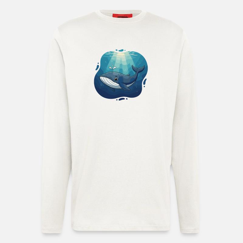 Oceanic whale in sunlight - Longsleeve - made by SPREAD - OFF WHITE