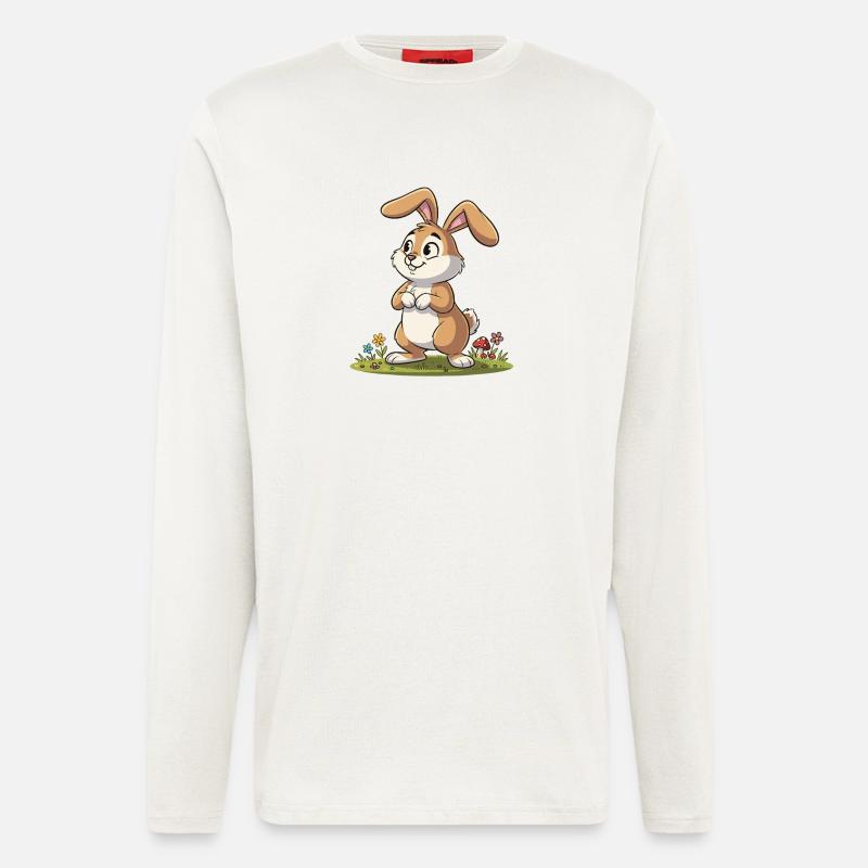 Spring bunny in the meadow - Longsleeve - made by SPREAD  - OFF WHITE