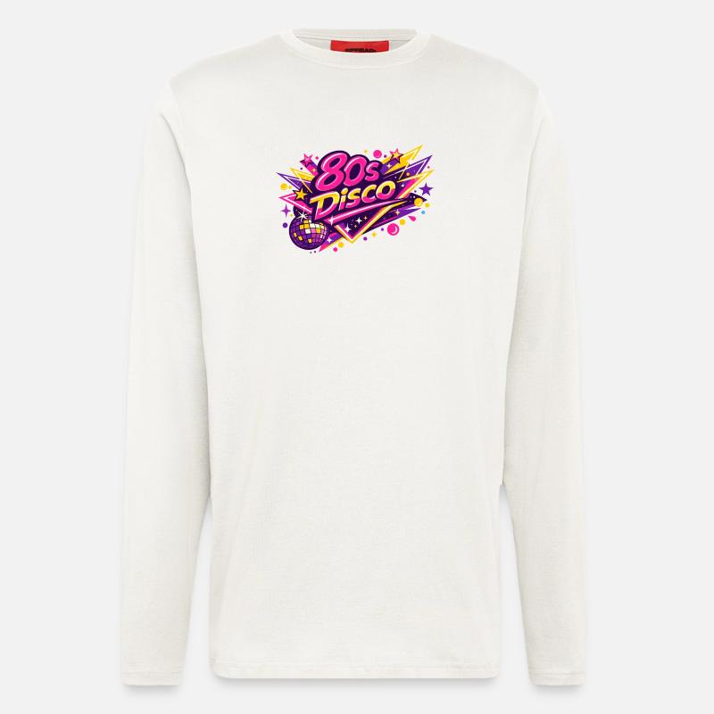 Retro 1980 80s Disco - Longsleeve - made by SPREAD  - OFF WHITE