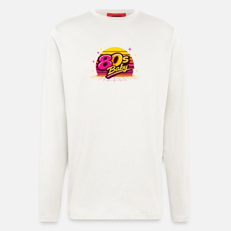 80s Retro Disco - Langarmshirt - made by SPREAD  - OFF WHITE