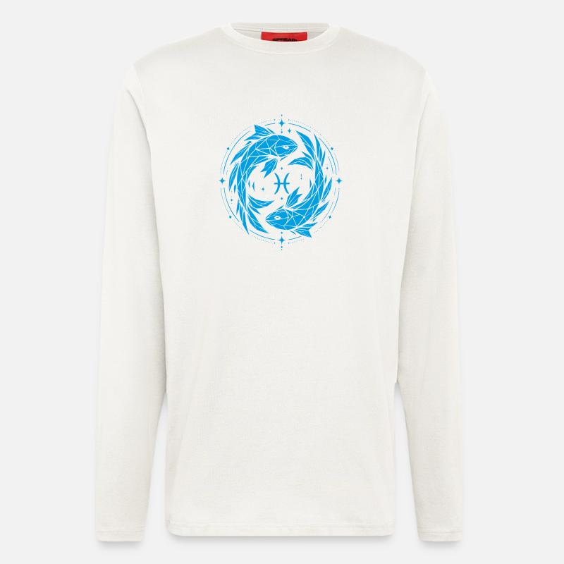 Fische Symbol – Sanft & Modern - Langarmshirt - made by SPREAD  - OFF WHITE
