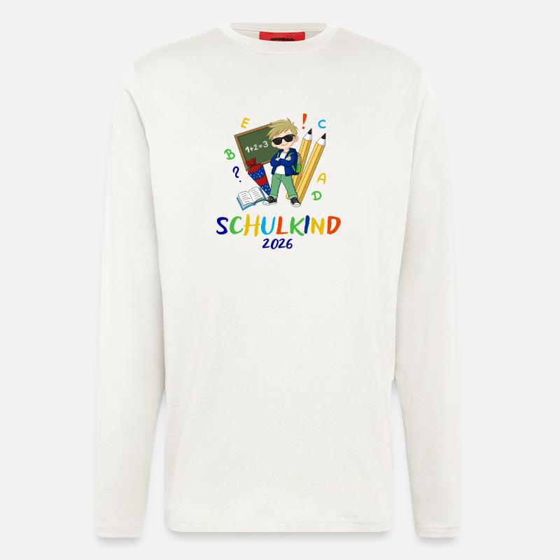 Schulkind 2026 Bunt - Langarmshirt - made by SPREAD - OFF WHITE