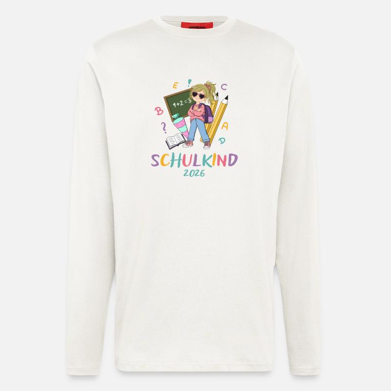 Schulkind 2026: Farbenfroh - Langarmshirt - made by SPREAD  - OFF WHITE