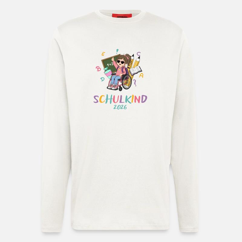 Schulkind 2026 Regenbogen Stil - Langarmshirt - made by SPREAD  - OFF WHITE