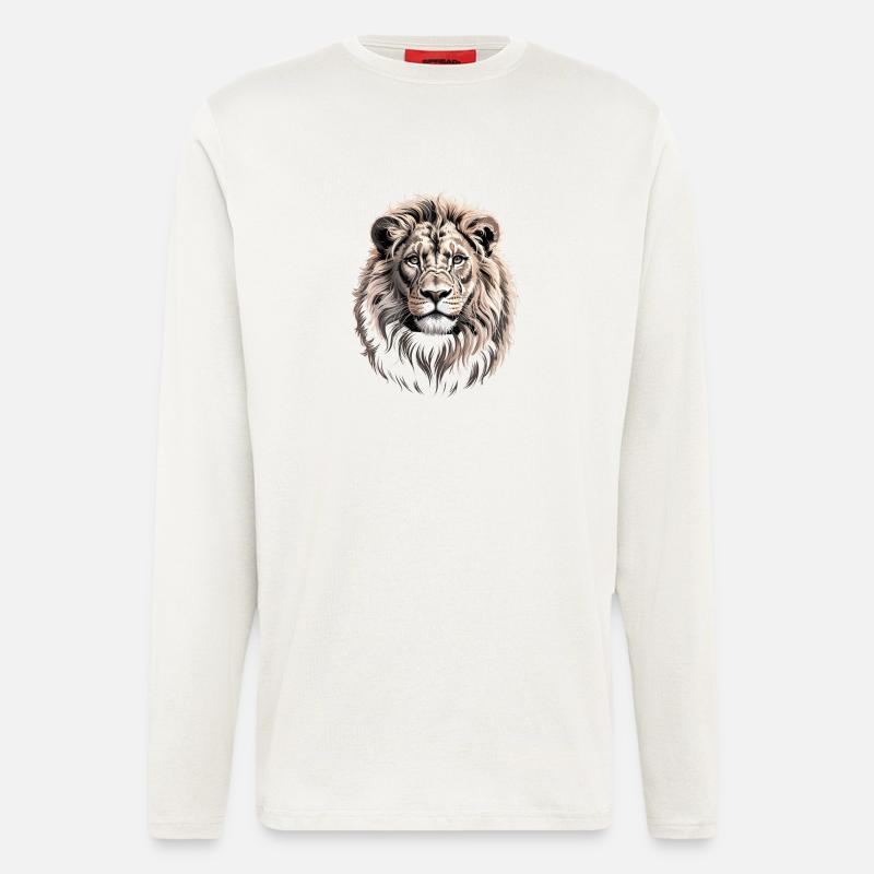 Löwenkopf - Langarmshirt - made by SPREAD  - OFF WHITE