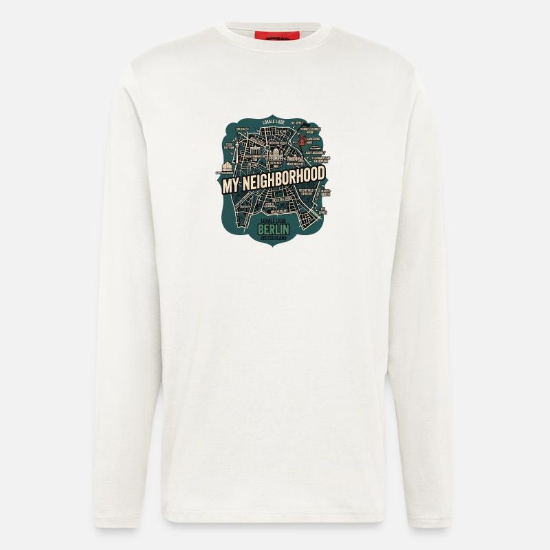Berlin Meine Nachbarschaft - Langarmshirt - made by SPREAD - OFF WHITE