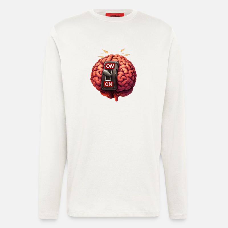 Brain on - always - Langarmshirt - made by SPREAD - OFF WHITE