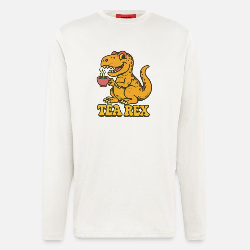 Tea Rex: Dinosaurier-Teezeit - Langarmshirt - made by SPREAD - OFF WHITE