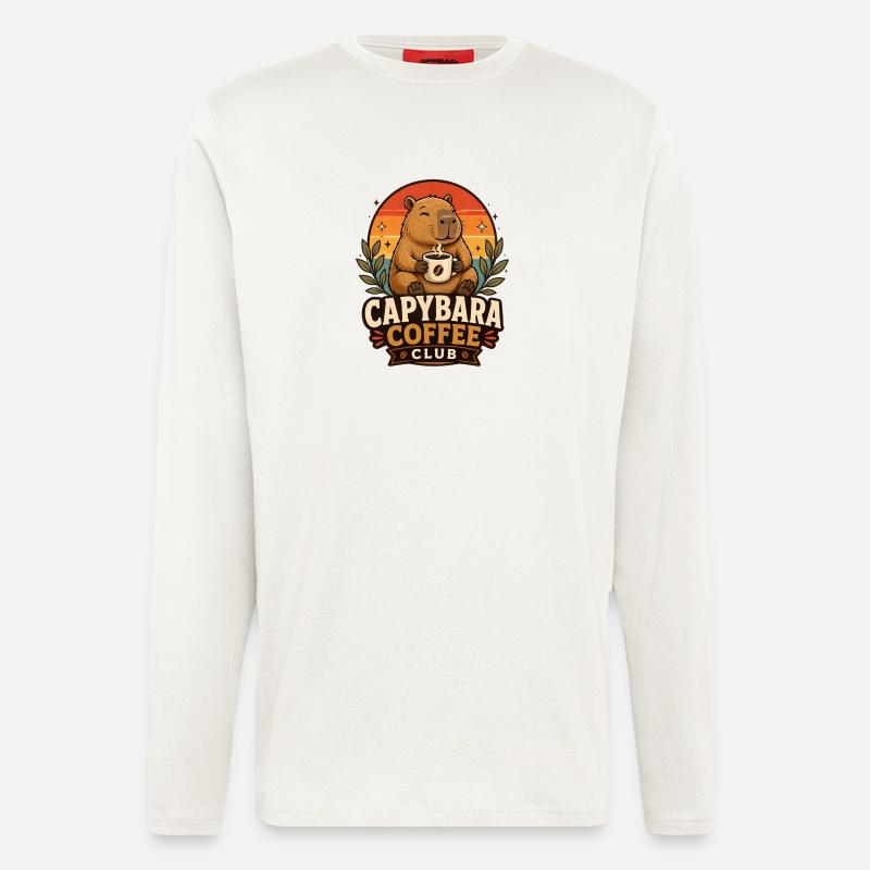 Capybara Coffee Club Kaffee Capybara - Langarmshirt - made by SPREAD  - OFF WHITE