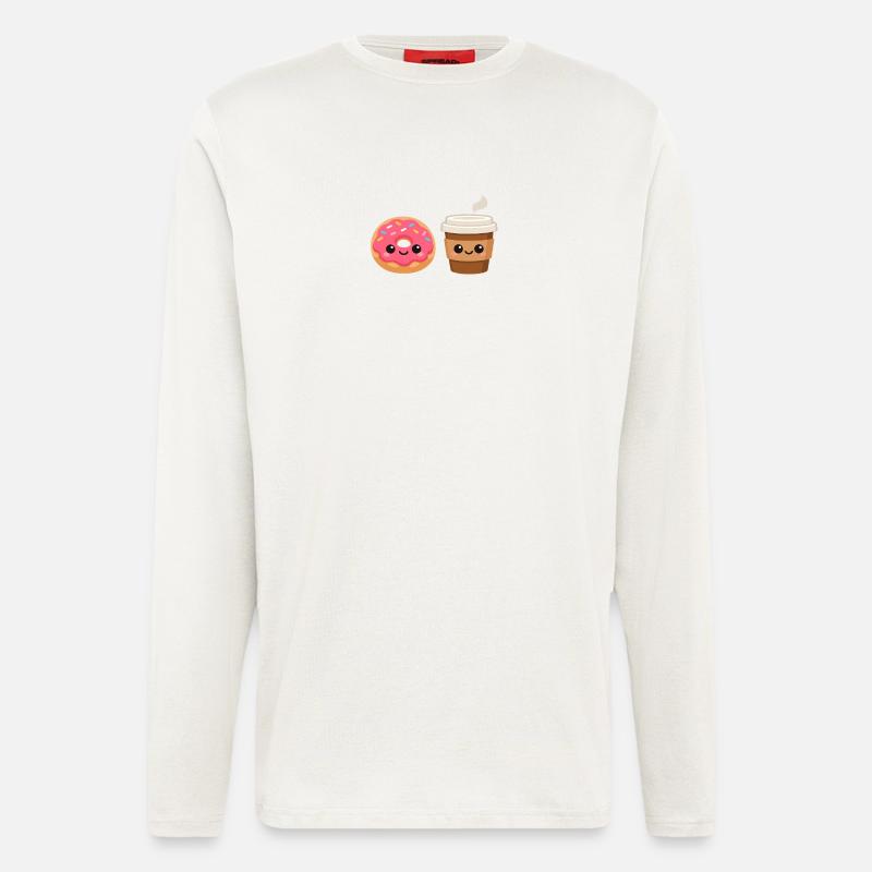 Donut- und Kaffeefreunde - Langarmshirt - made by SPREAD  - OFF WHITE