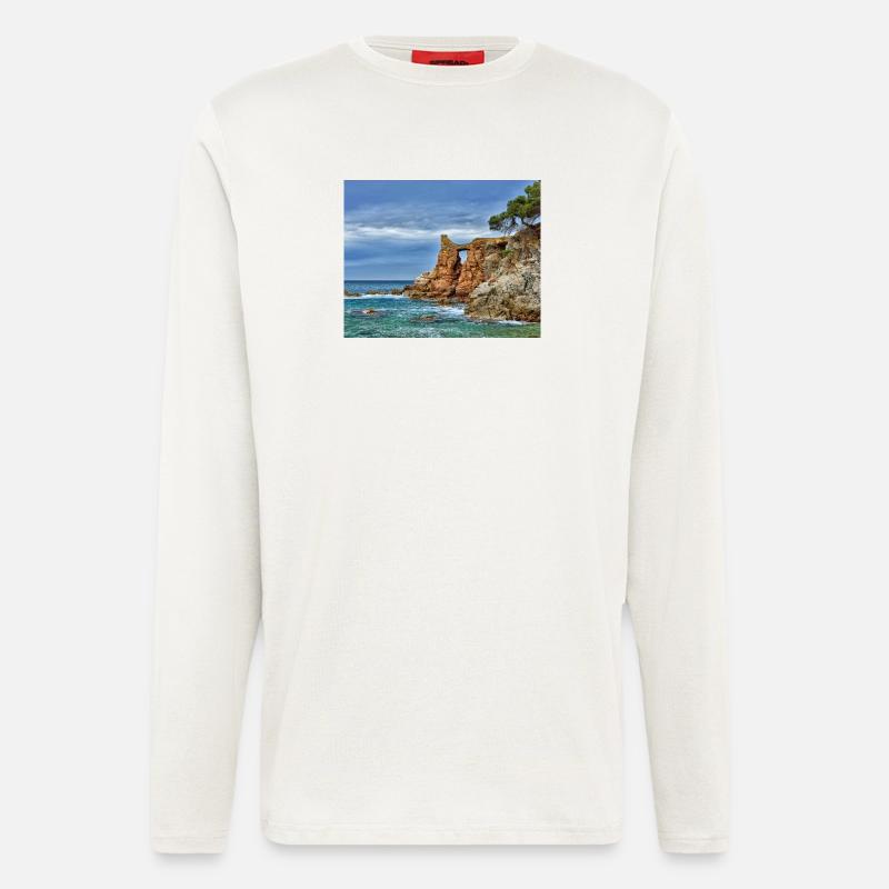 Sea Arch an der Klippenseite - Langarmshirt - made by SPREAD  - OFF WHITE