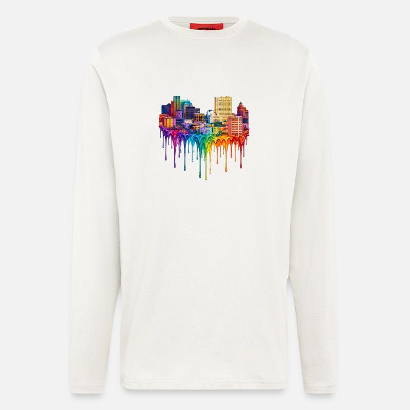 El Paso Texas Dripping Paint - Longsleeve - made by SPREAD  - OFF WHITE