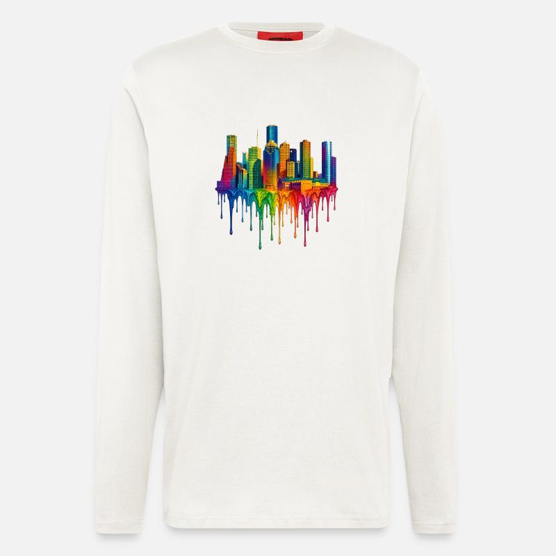 Houston, Texas – Dripping Paint - Longsleeve - made by SPREAD  - OFF WHITE
