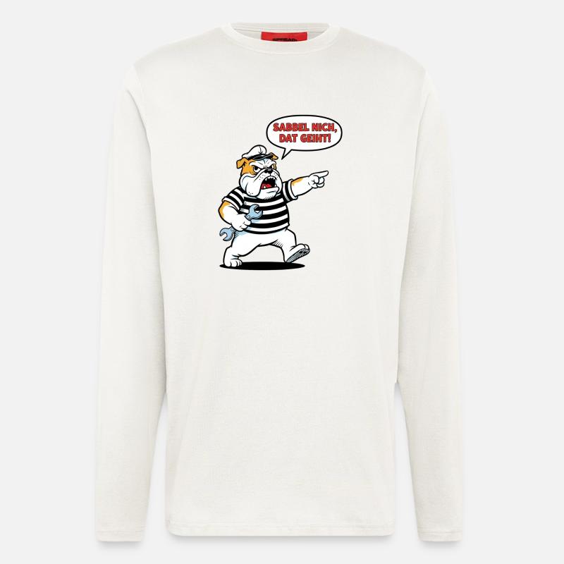 Sabbel nich, dat geiht! Bulldogge Handwerker - Langarmshirt - made by SPREAD  - OFF WHITE