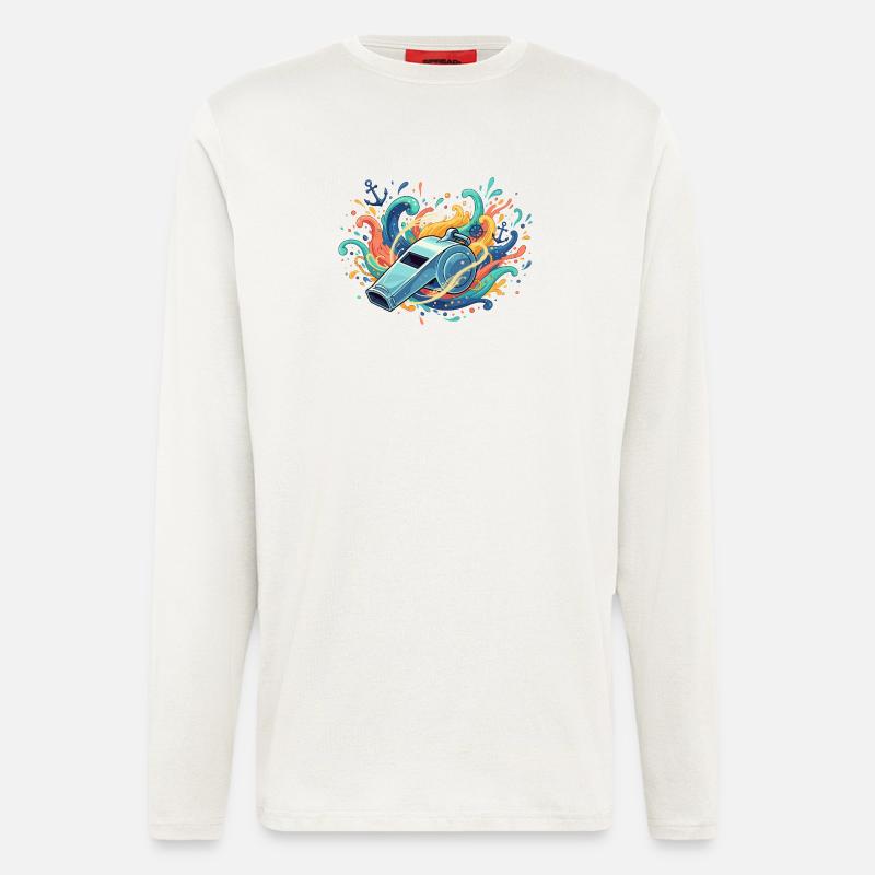 Maritime Pfeife im Farbschwall - Langarmshirt - made by SPREAD  - OFF WHITE