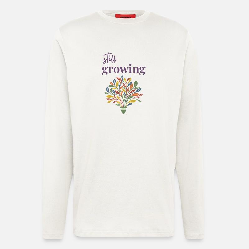 Still Growing Farbblüten-Baum - Langarmshirt - made by SPREAD  - OFF WHITE