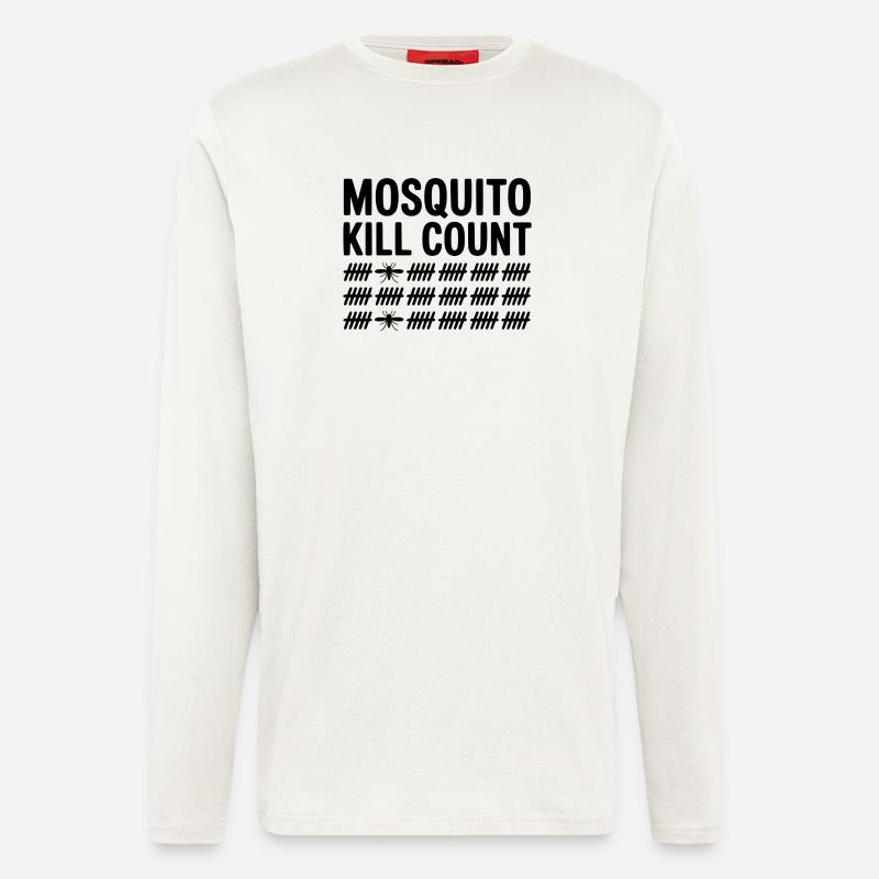 Mosquito Kill Count Funny Camping  - Longsleeve - made by SPREAD  - OFF WHITE